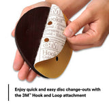 3M Hookit Hand Pad, Hook and Loop, Soft Foam Rubber, Black, 6 in, 1 in Strap (05791) (7000028382) (20 Pack) - 5