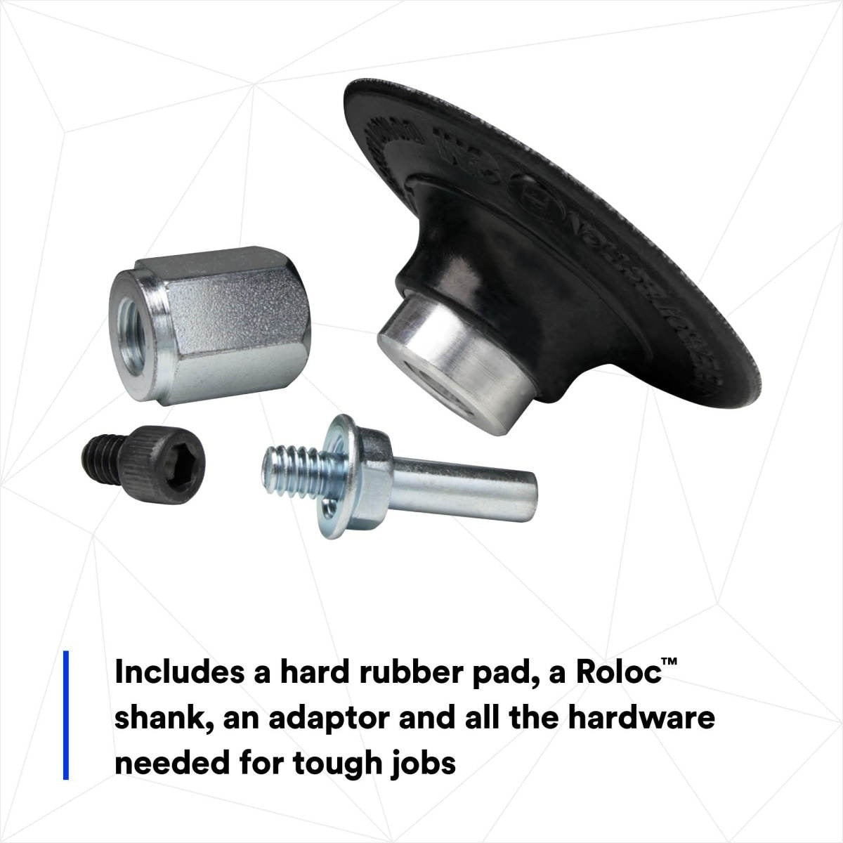 3M Roloc Disc Pad Assembly, Quick Change Disc Pad Holder, Hard Rubber, Black, 2 in (05539) (7000028392) (10 Pack) - 6