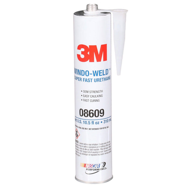 3M 08609 Super Fast Urethane Windshield Adhesive, Black, 10.5 fl oz (310 mL) Cartridge, One-Part Auto Glass Sealant (7000028403) (12 Pack)