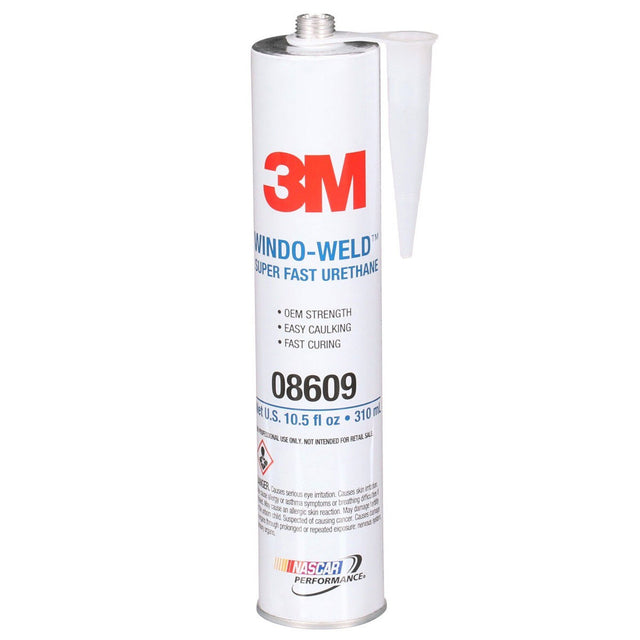 3M 08609 Super Fast Urethane Windshield Adhesive, Black, 10.5 fl oz (310 mL) Cartridge, One-Part Auto Glass Sealant (7000028403)