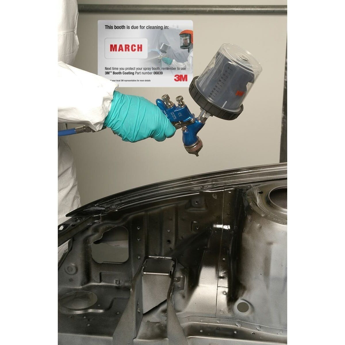 3M Booth Coating Paint Booth Overspray Protection Transparent 1 gal (06839) (7000028421) (4 Pack) - 2