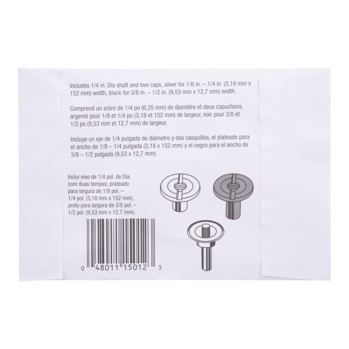 3M Scotch-Brite Unitized Wheel Mandrel 990, Steel, 1-3/4 in x 1/4 in x 1 in (15012) (7000028456) (5 Pack) - 7