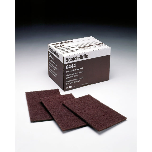 3M 6444 16553 Scotch-Brite Extra Duty Hand Pad, Aluminum Oxide Fine Brown, 6 in x 9 in (7000028548) (60 Pack)
