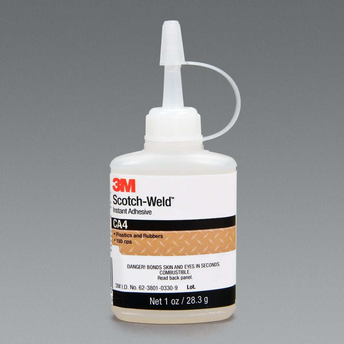 3M Scotch Scotch-Weld Instant Adhesive, Clear, 1 fl oz Bottle (CA4) (7000028586) (12 Pack)