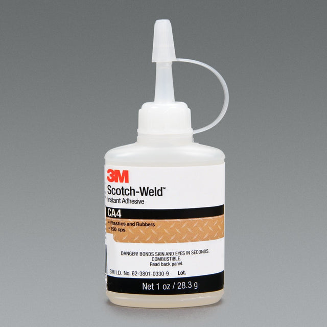 3M Scotch Scotch-Weld Instant Adhesive, Clear, 1 fl oz Bottle (CA4) (7000028586) (12 Pack)