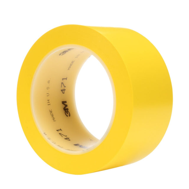 3M 471 Vinyl Tape, Yellow, 2 in x 36 yd, 5.2 mil (7000028852) (24 Pack)