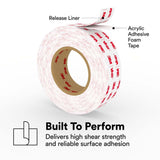 3M 7000028871 VHB Tape 4950 White, Mounting Tape 1 in x 36 yd 45.0 mil (9 Pack) - 5