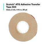 3M 924 Scotch ATG Adhesive Transfer Tape, Clear, 1/4 in x 36 yd, 2 mil (7000028880) (72 Pack) - 5