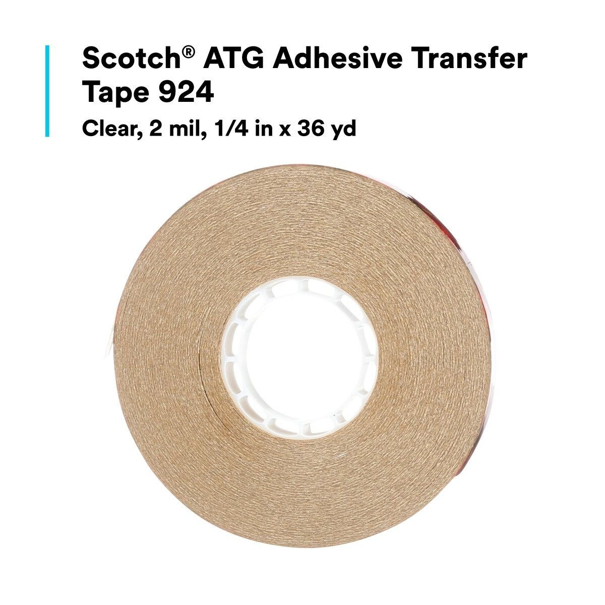 3M 924 Scotch ATG Adhesive Transfer Tape, Clear, 1/4 in x 36 yd, 2 mil (7000028880) (72 Pack) - 5
