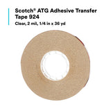 3M 924 Scotch ATG Adhesive Transfer Tape, Clear, 1/4 in x 36 yd, 2 mil (7000028880) (72 Pack) - 5