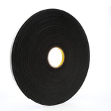3M 4718 Vinyl Foam Tape, Black, 1/2 in x 36 yd, 125 mil (7000028881) (18 Pack)
