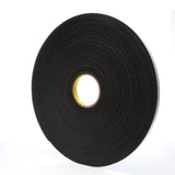 3M 4718 Vinyl Foam Tape, Black, 1/2 in x 36 yd, 125 mil (7000028881) (18 Pack) - 2