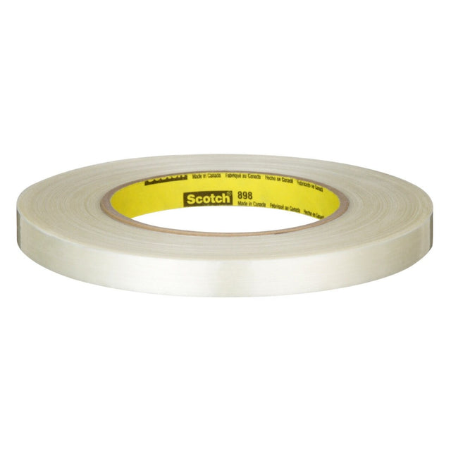 3M 898 Scotch Filament Tape, Clear, 12 mm x 55 m, 6.6 mil (7000028929) (72 Pack)