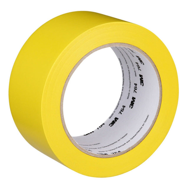 3M 764 General Purpose Vinyl Tape Yellow 2 in x 36 yd 5 mil Light Traffic Floor Marking and Color Coding (7000028954)