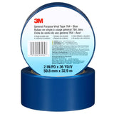 3M 764 General Purpose Vinyl Tape, Blue, 2 in x 36 yd, 5 mil (7000028963) (24 Pack) - 7