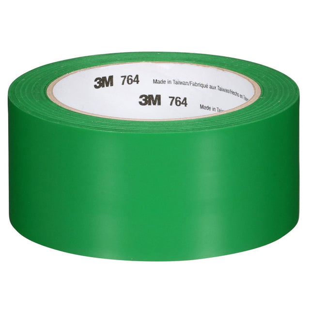 3M 764 General Purpose Vinyl Tape Green 2 in x 36 yd 5 mil Floor Marking Color Coding (7000028964) (24 Pack)