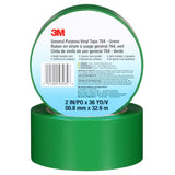 3M 764 General Purpose Vinyl Tape Green 2 in x 36 yd 5 mil Floor Marking Color Coding (7000028964) (24 Pack) - 2