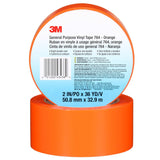 3M 764 General Purpose Vinyl Tape, Orange, 2 in x 36 yd, 5 mil (7000028965) (24 Pack) - 7