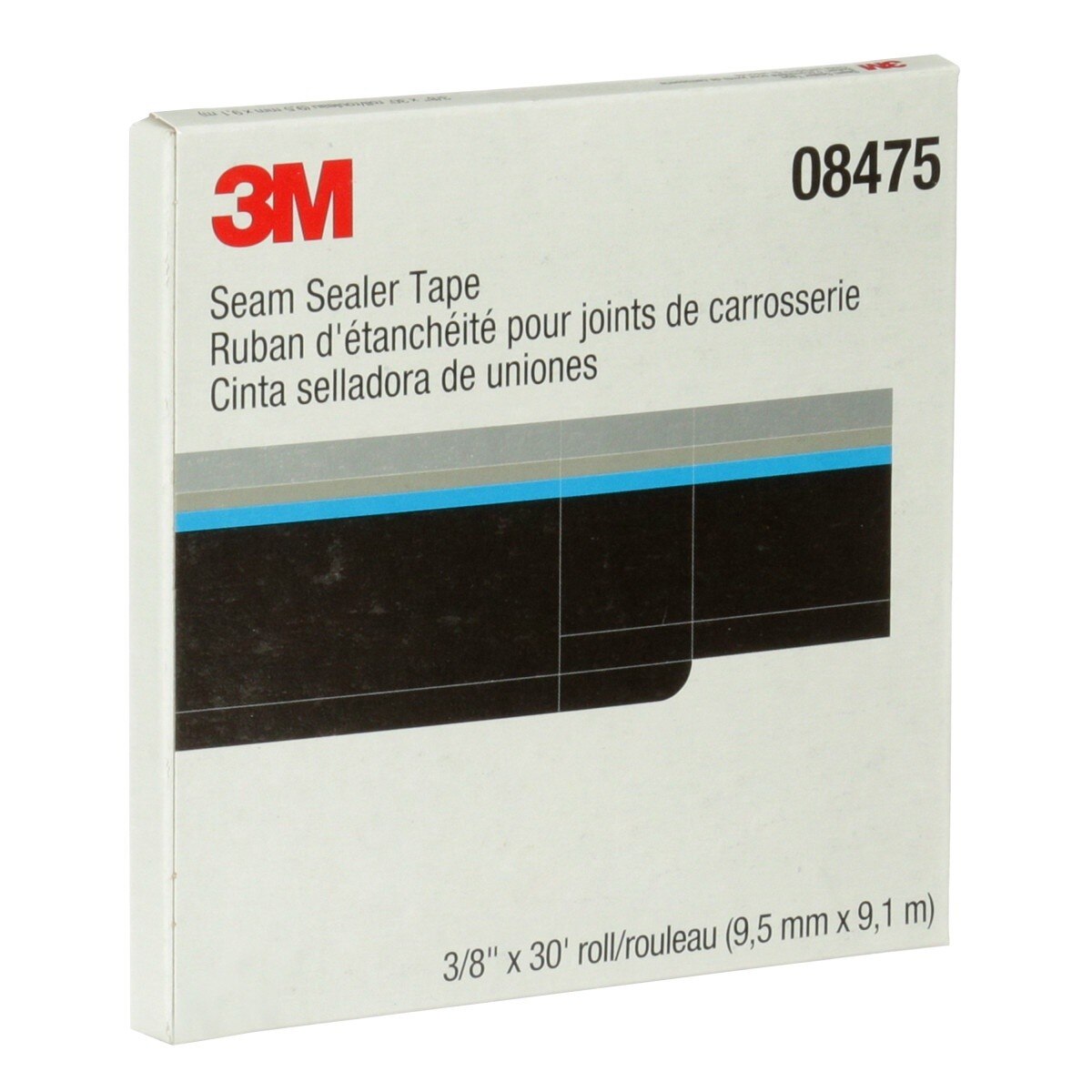 3M Seam Sealer Tape Solvent Activated Adhesive Gray 3-8 in x 30 ft (08475) (7000028969) (12 Pack) - 7