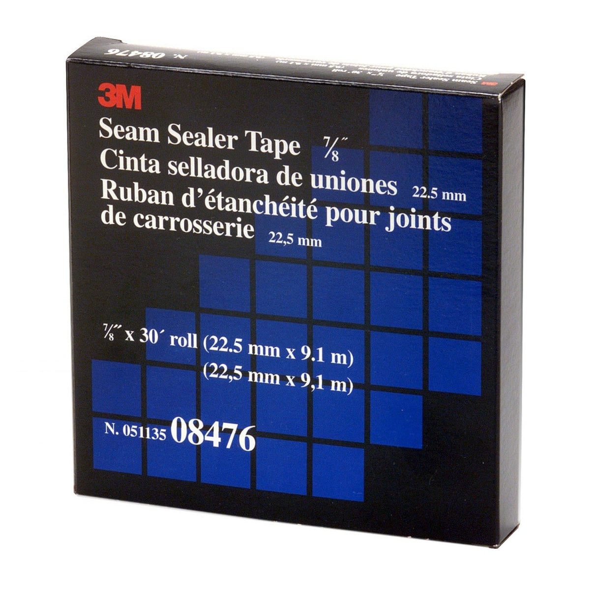 3M Seam Sealer Tape Roll, Rubber Backed, Solvent Activated Adhesive, 7/8 in x 30 ft (08476) (7000028970) (12 Pack) - 7