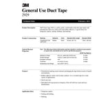 3M 2929 General Use Duct Tape, Silver, 1.88 in x 50 yd, 5.5 mil, Individually Wrapped (7000029030) (24 Pack) - 7