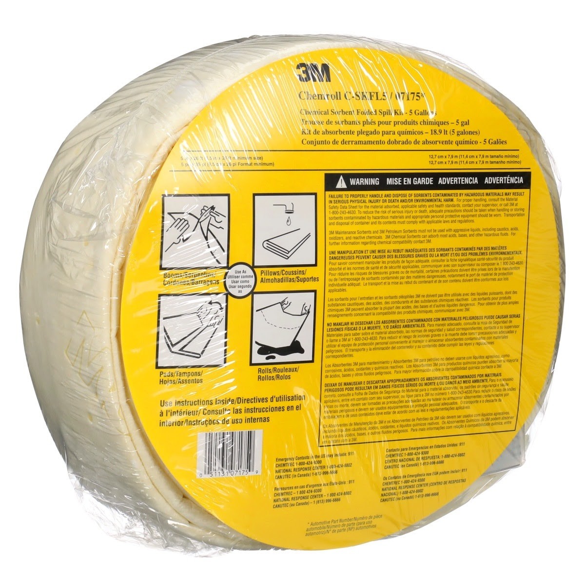 3M C-SKFL5 Chemical Sorbent Folded Spill Kit /07175 (7000029637) (3 Pack) - 9