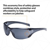 3M 11815-00000-20 Virtua AP Protective Safety Glasses, Gray Hard Coat Anti-scratch Lens, Gray Frame, Polycarbonate, 99.9 Percent UV (7000030050) (20 Pack) - 4