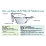 3M 11818-00000-20 Virtua AP Anti-Fog Clear Lens Safety Glasses with Clear Frame and Side Shields (7000030053) - 2