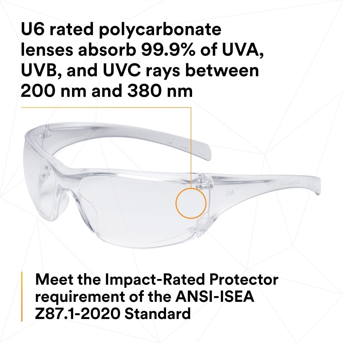 3M 11819-00000-20 Virtua AP AP Safety Glasses Clear Hard Coat Lens Clear Frame Side Shields (7000030054) (20 Pack) - 8