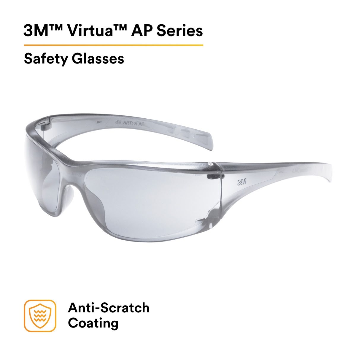 3M 11847-00000-20 Virtua AP Protective Safety Glasses, Indoor Outdoor Mirror Lens, Light Gray Frame (7000030055) (20 Pack) - 2