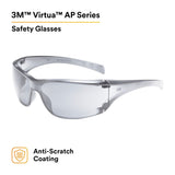 3M 11847-00000-20 Virtua AP Protective Safety Glasses, Indoor Outdoor Mirror Lens, Light Gray Frame (7000030055) (20 Pack) - 2