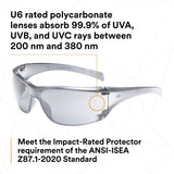 3M 11847-00000-20 Virtua AP Protective Safety Glasses, Indoor Outdoor Mirror Lens, Light Gray Frame (7000030055) (20 Pack) - 7