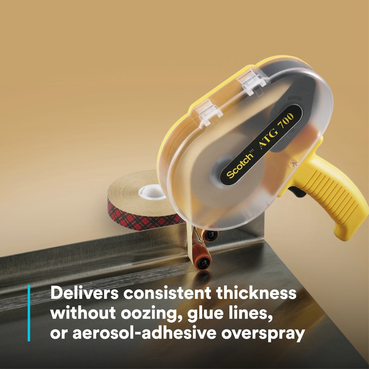 3M ATG700 Scotch Adhesive Applicator, for 1/2 in and 3/4 in wide rolls, Yellow (7000031199) (6 Pack) - 9