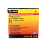 3M Scotch Heavy Duty Vinyl Electrical Tape 22, Black, 3/4 in x 36 yd (22-3/4X36YD) (7000031344) (12 Pack) - 2