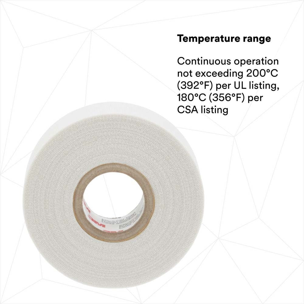 3M 69 3/4"X36YD MINI Glass Cloth Electrical Tape 69, White, 3/4 in x 36 yd (7000031350) - 5
