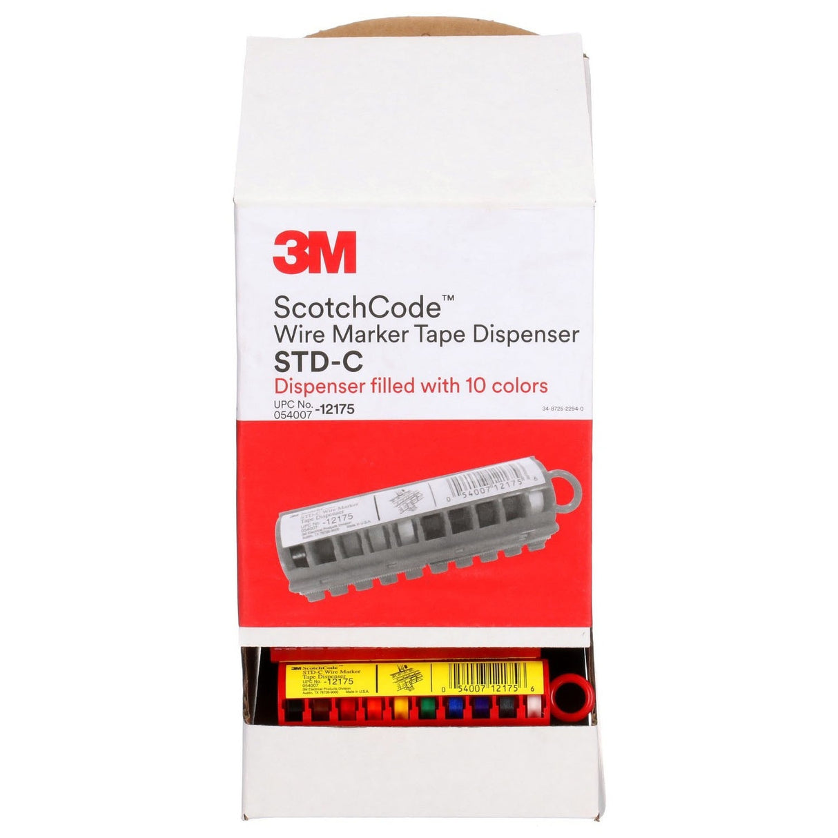 3M  ScotchCode Wire Marker Tape Dispenser with Tape, 10 Colors (STD-C) (7000031515) (25Pack) - 6