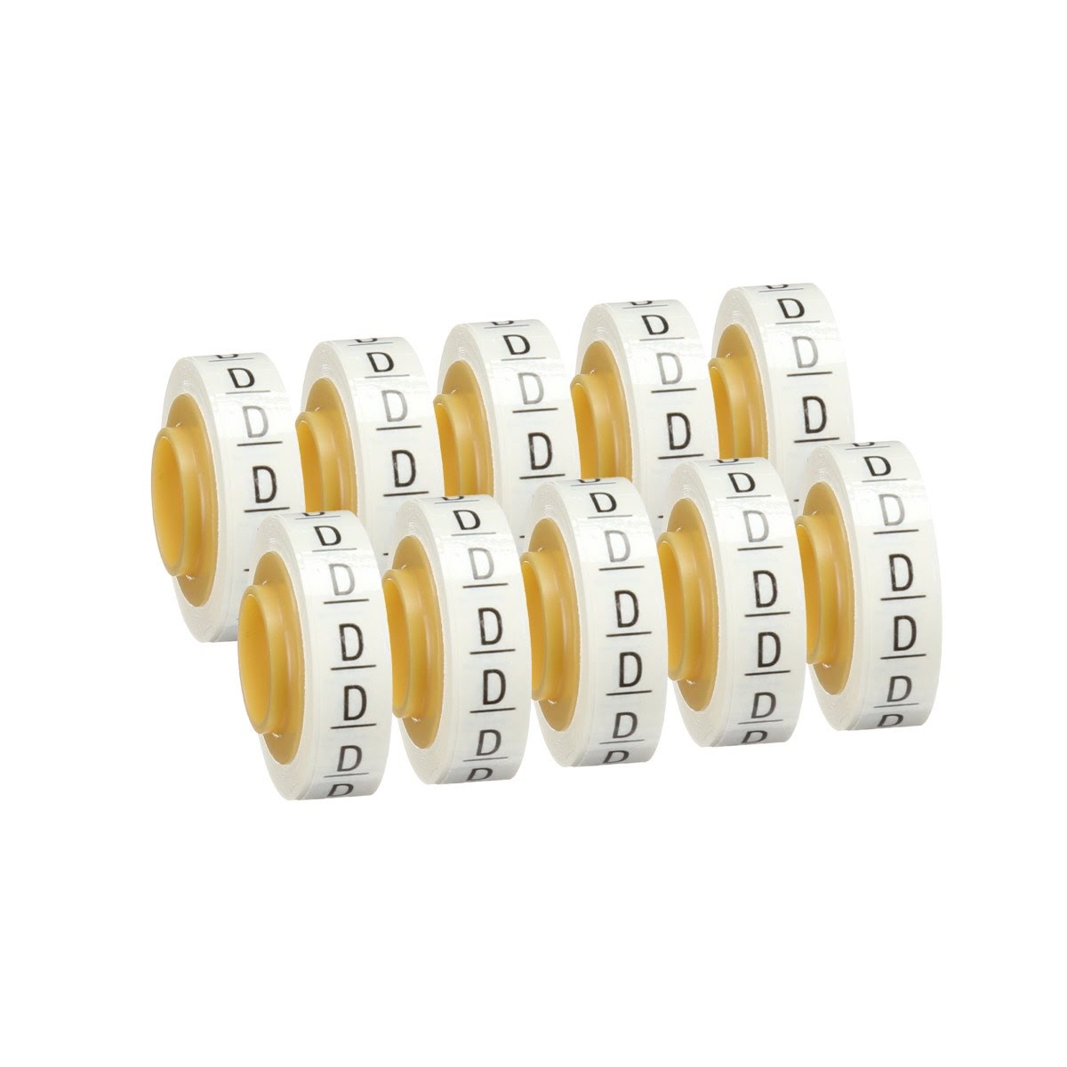 3M SDR-D ScotchCode Wire Marker Tape Refill Roll, Pre-printed D, White (7000031519) (10 Pack) - 2
