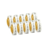 3M SDR-D ScotchCode Wire Marker Tape Refill Roll, Pre-printed D, White (7000031519) (10 Pack) - 2