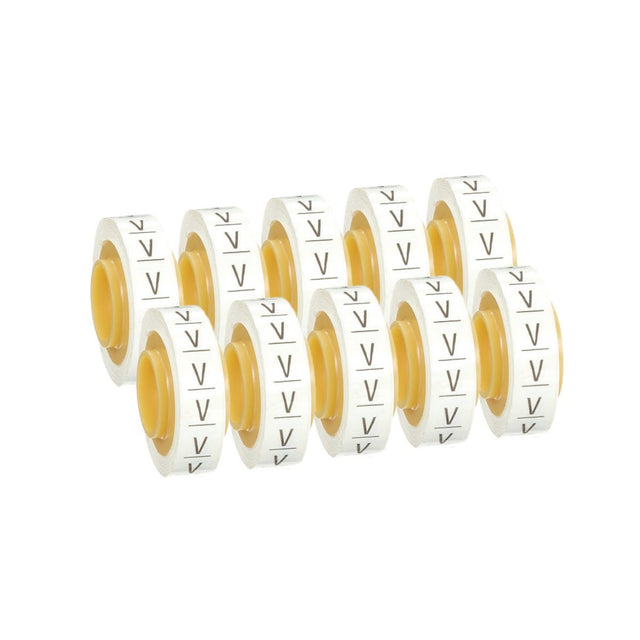 3M SDR-V Wire Marker Tape Refill Roll, Pre-printed V, White (7000031537) (10 Pack)