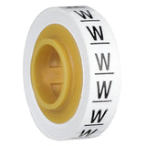 3M SDR-W Wire Marker Tape Refill Roll, Pre-printed W, White (7000031538) (10 Pack) - 2