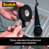 3M Scotch Vinyl Electrical Tape Super 88, Black, 3/4 in x 44 ft, Premium Grade, Rubber Resin Adhesive, PVC Backing (88-3/4X44FT) (7000031579) (10 Rolls) (10 Pack) - 7