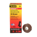 3M 35-3/4X66FT-BR Scotch Vinyl Color Coding Electrical Tape, Brown, 3/4 in x 66 ft, 7 mil, Premium Grade, Flame Retardant (7000031580) - 2