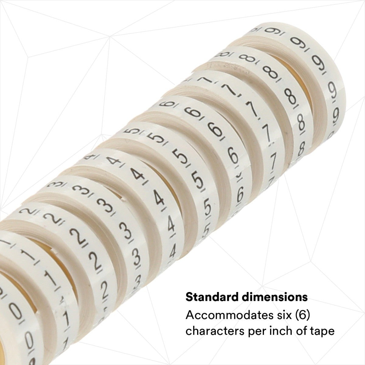 3M ScotchCode Wire Marker Tape Refill Roll, Numbers 0-9, White, 2.4 m x 5.46 mm (SDR-0-9) (7000031760) (10 Pack) - 5