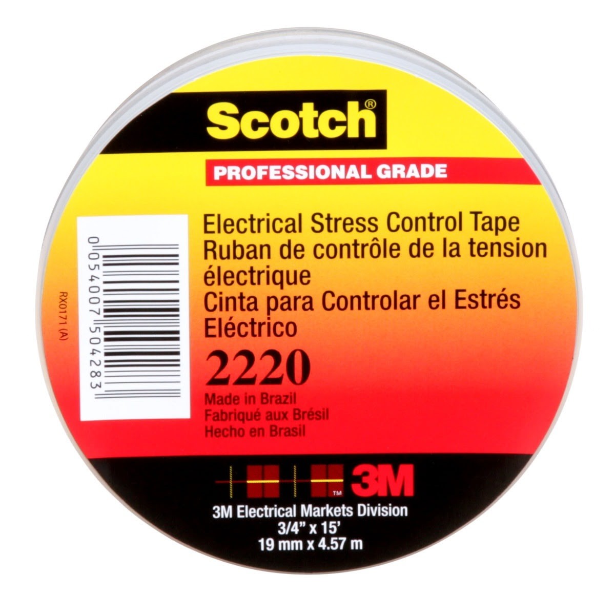 3M 2220 Scotch Electrical Stress Control Tape, 3/4 in x 15 ft, Gray (7000034806) (100 Pack) - 5