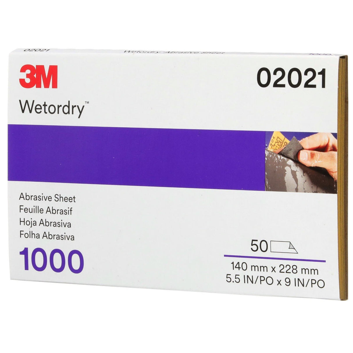 3M 401Q 02021 Abrasive Sheet, 1000 Grit, 5 1/2 in x 9 in (7000042501) (250 Pack) - 4