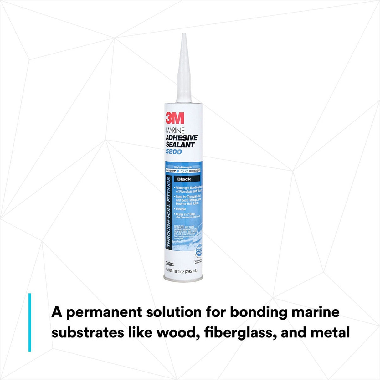 3M 5200 Marine Adhesive Sealant, Black, 10 fl oz Cartridge (06504) (7000042727) (12 Pack) - 2