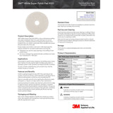 3M 4100 White Super Polish Floor Pad, Center Hole, Fine, White, 14 in (7000042731) (5 Pack) - 2