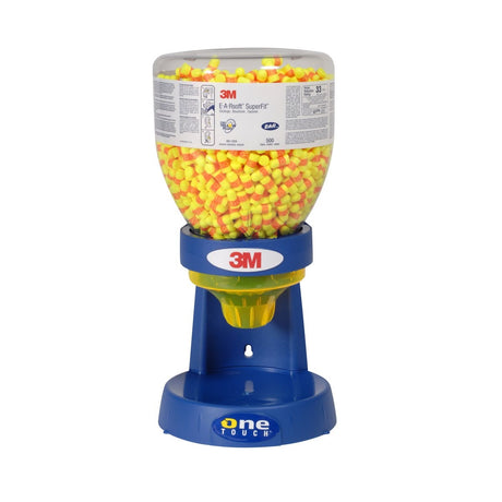 3M 391-1254 E-A-R Earplugs One Touch Refill Bottle, Foam, Uncorded, NRR 33, Yellow/Red (7000042881) (500 Pair) (4 Pack)