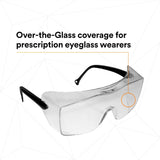 3M 12163-00000-20 OX Protective Eyewear, Clear AF Lens, Black Secure Grip Temple (7000042891) (20 Pack) - 3
