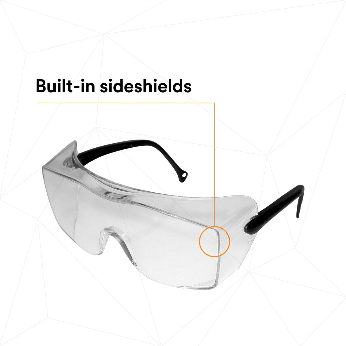 3M 12163-00000-20 OX Protective Eyewear, Clear AF Lens, Black Secure Grip Temple (7000042891) (20 Pack) - 5